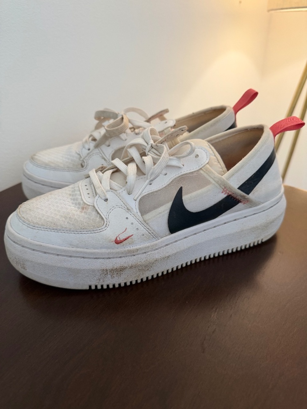 Nike Court Vision Alta TXT White Black Pink Sneakers Women’s Size 9